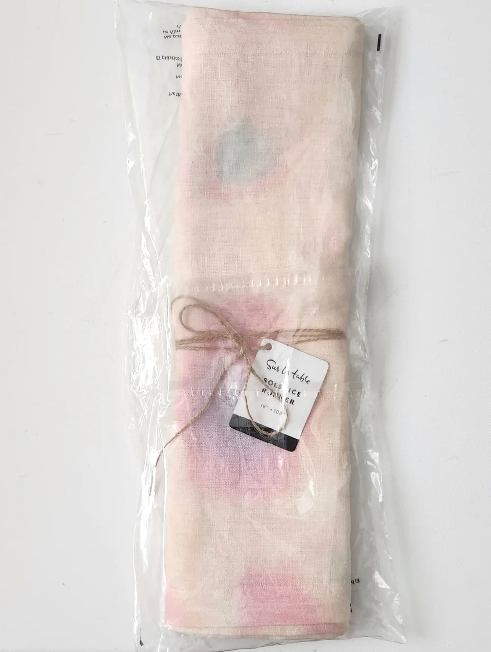 Sur La Table Solstice Watercolor Linen Table Runner New NWT